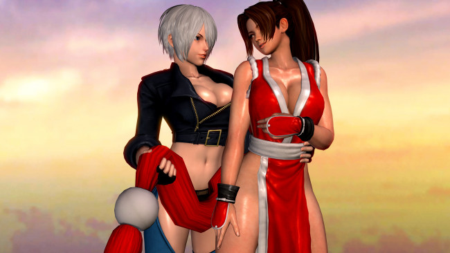 Обои картинки фото 3д графика, люди , people, фон, взгляд, девушки