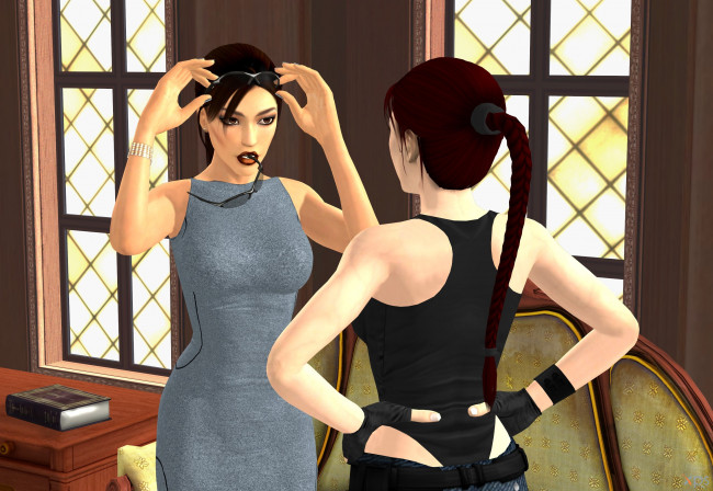 Обои картинки фото 3д графика, люди , people, взгляд, девушки, фон