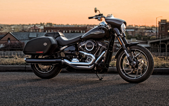 Обои картинки фото 2020 harley-davidson sport glide, мотоциклы, harley-davidson, glide, harley, davidson, sport, экстерьер, американские, софтбол, мотоцикл, черный, 2020