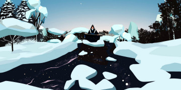 Картинка аниме mo+dao+zu+shi лань ванцзи река лед снег гуцинь