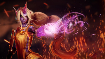 Картинка league+of+legends видео+игры девушка фон взгляд рог магия униформа soraka