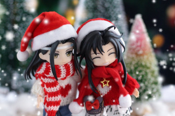 Картинка разное куклы вэй усянь лань ванцзы костюмы снег ёлки