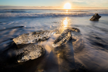 Картинка природа восходы закаты лёд