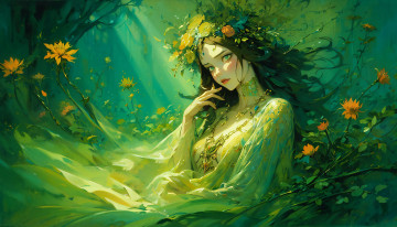 Картинка фэнтези девушки нейросети графика нейроарт ai art нейронные сети рисунки нейро искусство