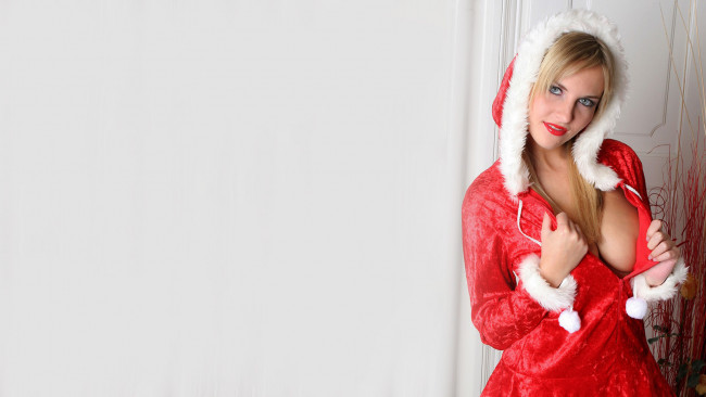 Обои картинки фото девушки, marketa pechova , cikita, marketa, pechova, снегурочка, новый, год