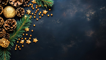 обоя праздничные, украшения, ёлка, шишки, звездочки, шарик, бусины