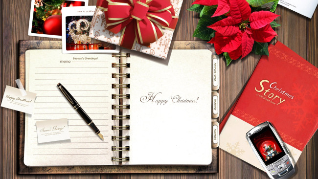 Обои картинки фото разное, канцелярия,  книги, блокнот, ручка, открытки, подарок, телефон