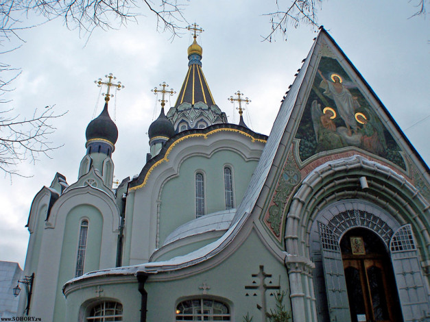 Обои картинки фото москва, сокольники, зима, церковь, вознесения, города, россия