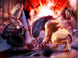 Картинка фэнтези роботы киборги механизмы