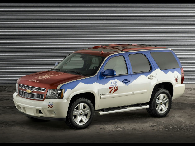 Обои картинки фото chevrolet, tahoe, side, angle, автомобили, custom, 5dr, off, road