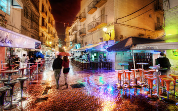 Картинка города огни ночного ibiza spain