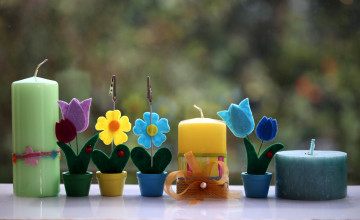 Картинка разное свечи поделки цветы разноцветный войлок