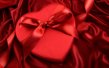 Картинка праздничные день св валентина сердечки любовь лента красный фон бантик сердце внимание