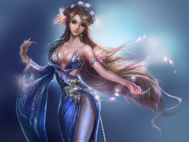 Обои картинки фото rongrong, wang, фэнтези, девушки