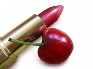 Картинка разное косметика +духи вишня помада