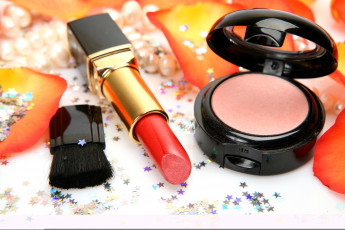 Картинка разное косметика +духи помада блестки пудра