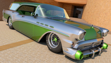 обоя автомобили, 3д, 1957, century, wagon, caballero, buick