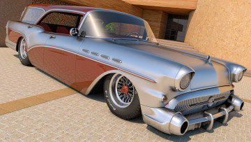 Картинка автомобили 3д wagon caballero century buick 1957