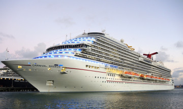 Картинка carnival+breeze корабли лайнеры лайнер круиз причал порт