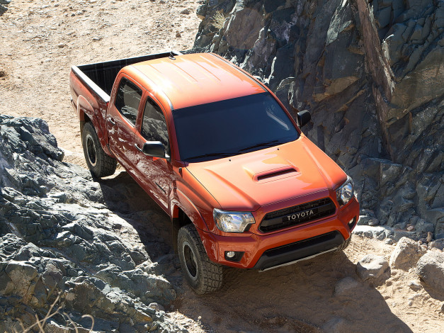Обои картинки фото автомобили, toyota, красный, 2014г, tacoma, trd, double, cab, pro