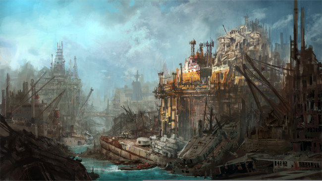 Обои картинки фото фэнтези, иные миры,  иные времена, разрушение, иной, постапокалипсис, руины, мир