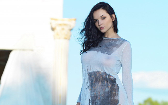 Обои картинки фото jenya d, девушки, evgeniya diordiychuk ,  katie fay, брюнетка, лицо, глаза