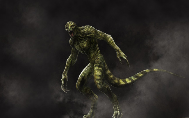 Обои картинки фото Ящер, фэнтези, существа, ящер, новый, Человек-паук, the, amazing, spider-man