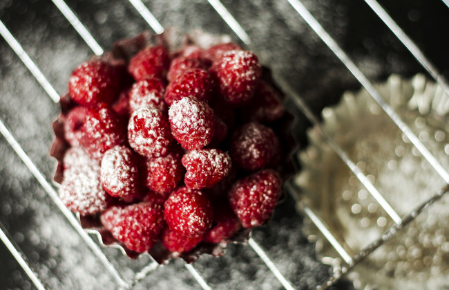 Обои картинки фото еда, пирожные,  кексы,  печенье, малина, кекс