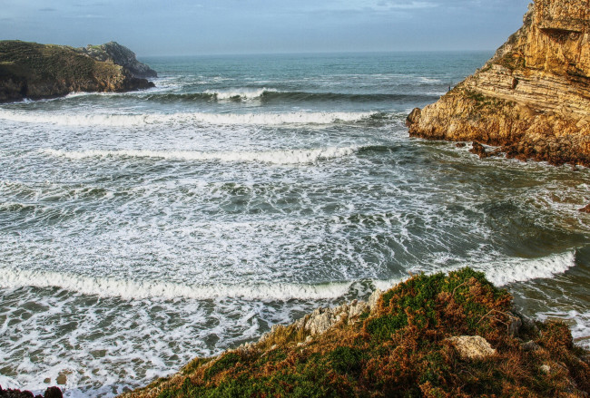 Обои картинки фото испания  кантабрия, природа, побережье, испания, скалы, кантабрия, море