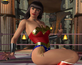 Картинка 3д+графика люди+ people рыжая взгляд девушка фон