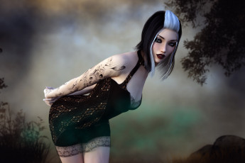 Картинка 3д+графика люди+ people фон взгляд девушка