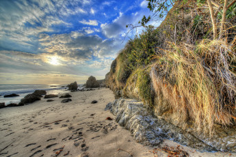 Картинка природа восходы закаты облака пляж океан