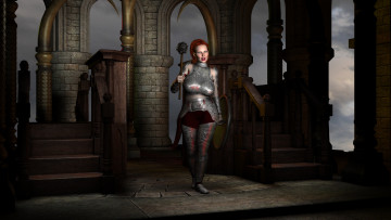 Картинка 3д+графика амазонки+ amazon булава взгляд фон девушка