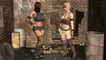 Картинка 3д+графика люди+ people стена фон взгляд девушки