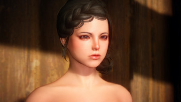 Картинка 3д+графика портрет+ portraits фон взгляд девушка