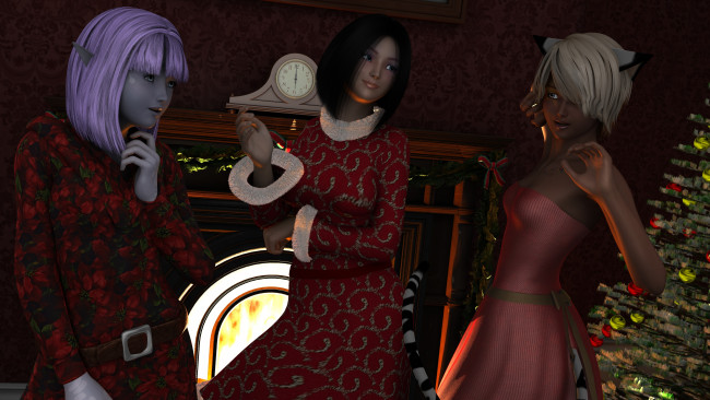 Обои картинки фото 3д графика, эльфы , elves, взгляд, эльфийки, фон