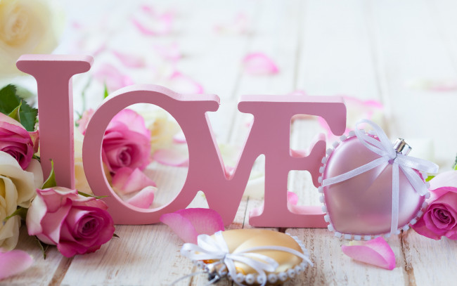 Обои картинки фото праздничные, день святого валентина,  сердечки,  любовь, розы, сердечки