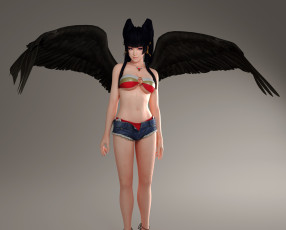 Картинка 3д+графика существа+ creatures взгляд девушка фон демон