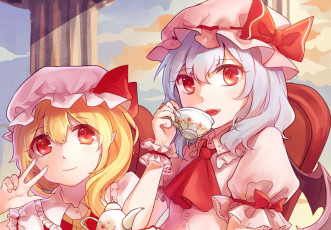 Картинка аниме touhou взгляд девушки фон