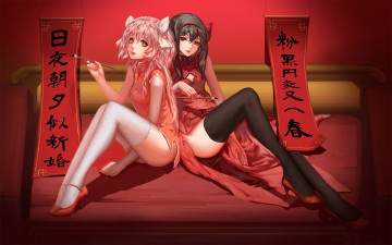 обоя аниме, mahou shoujo madoka magika, mahou, shoujo, madoka, magica, movie, kaname, akemi, homura, blackrabbitsoul