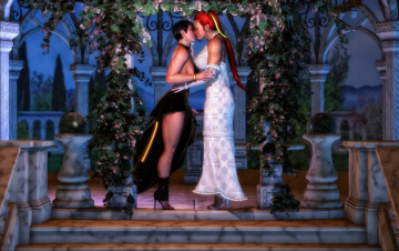 Картинка 3д+графика люди+ people девушки взгляд фон