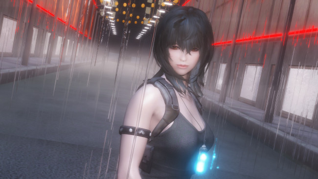 Обои картинки фото 3д графика, фантазия , fantasy, фон, взгляд, девушка