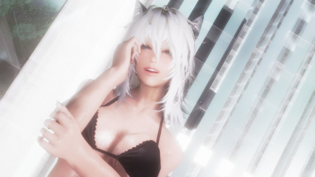 Обои картинки фото 3д графика, существа , creatures, фон, взгляд, девушка