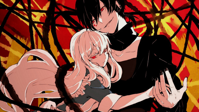 Обои картинки фото аниме, kagerou project, девочка, парень, арт