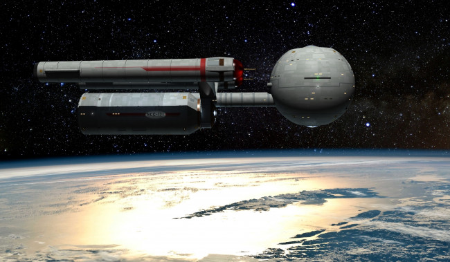 Обои картинки фото космос, арт, планета, вселенная, полет, космический, корабль