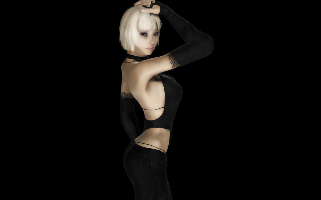 Обои картинки фото 3д графика, люди , people, взгляд, фон, девушка