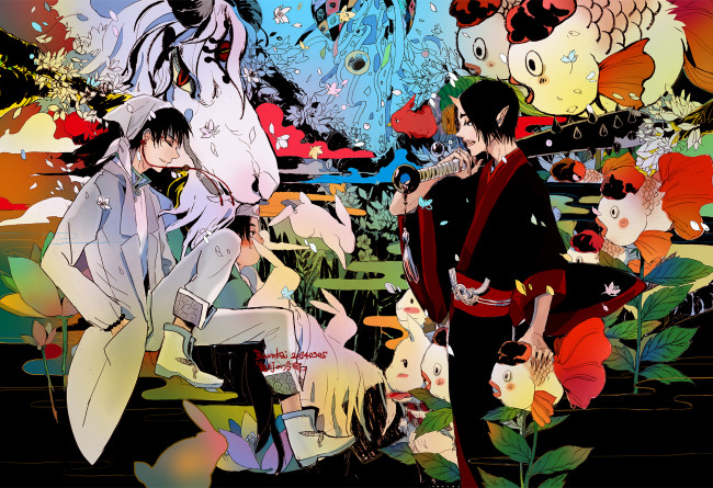 Обои картинки фото аниме, hoozuki no reitetsu, хладнокровный, ходзуки, hoozuki, no, reitetsu, парни