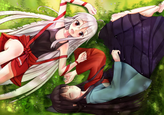 Картинка аниме urara+meirochou девушки фон взгляд