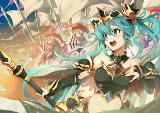 Картинка аниме vocaloid фон взгляд девушка