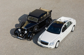 обоя maybach landaulet 2009 and maybach landaulet retro car, автомобили, maybach, retro, landaulet, car, 2009